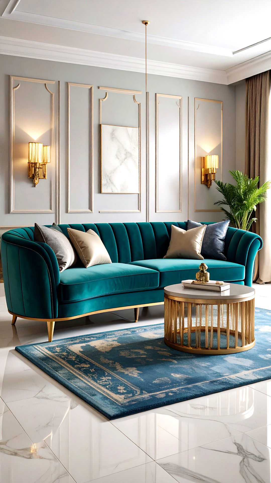 Jewel Tone Velvet Sofas Elevate Art Deco Living Room Comfort - 25 art deco living room ideas