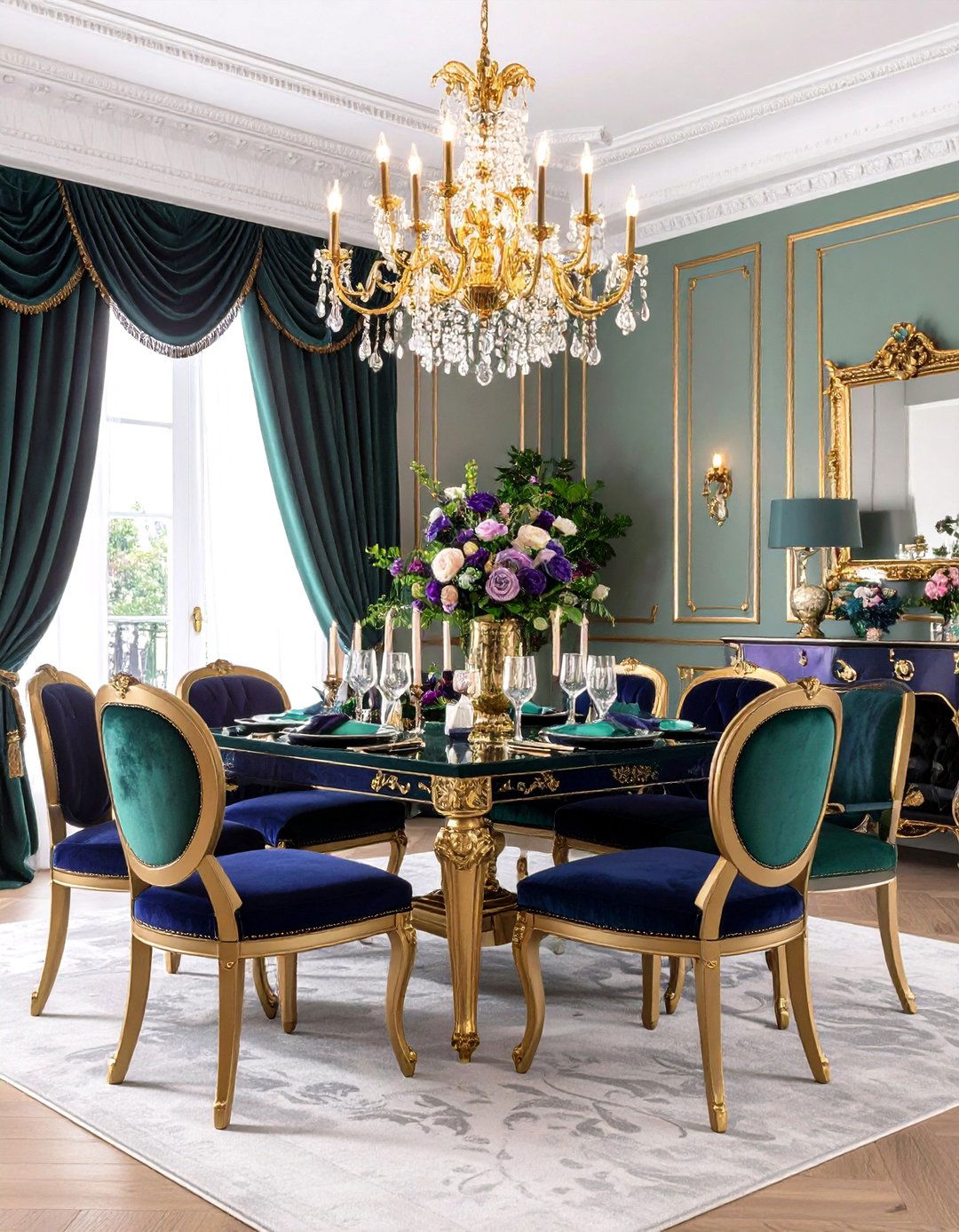 Jewel Toned Accent Fabrics for Dining Room Pop - 25 parisian dining room ideas