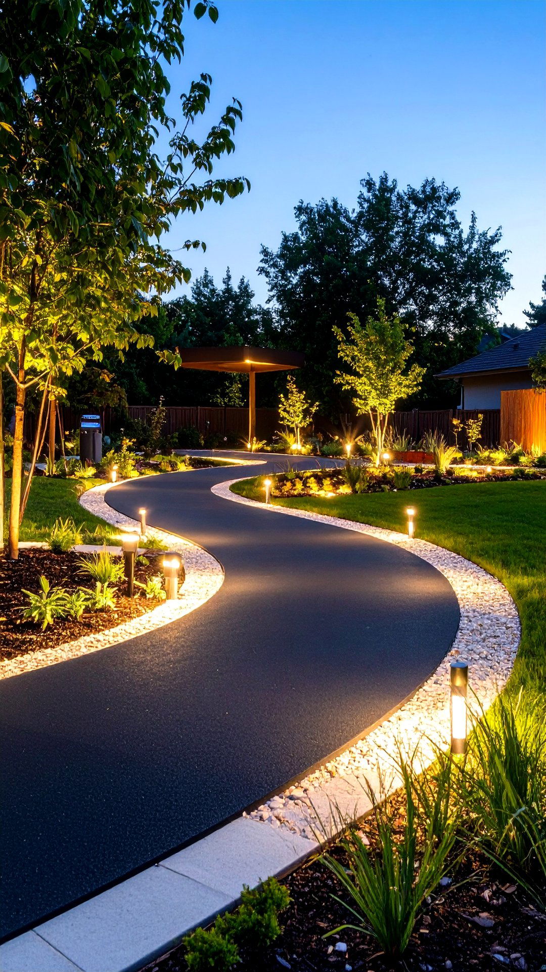 Jogging Loop Asphalt Walkway Around the Yard - 25 asphalt walkway ideas