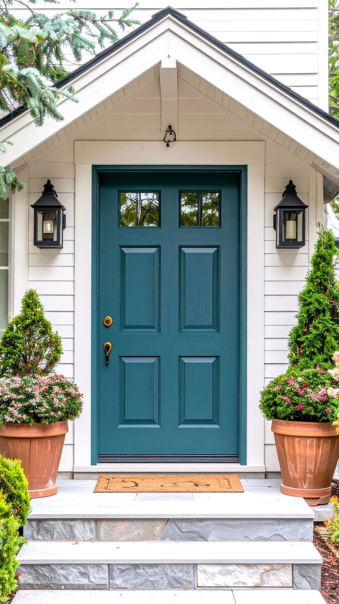 Juniper Ash Dusty Teal Cedar Front Door - 25 cedar front door colors ideas