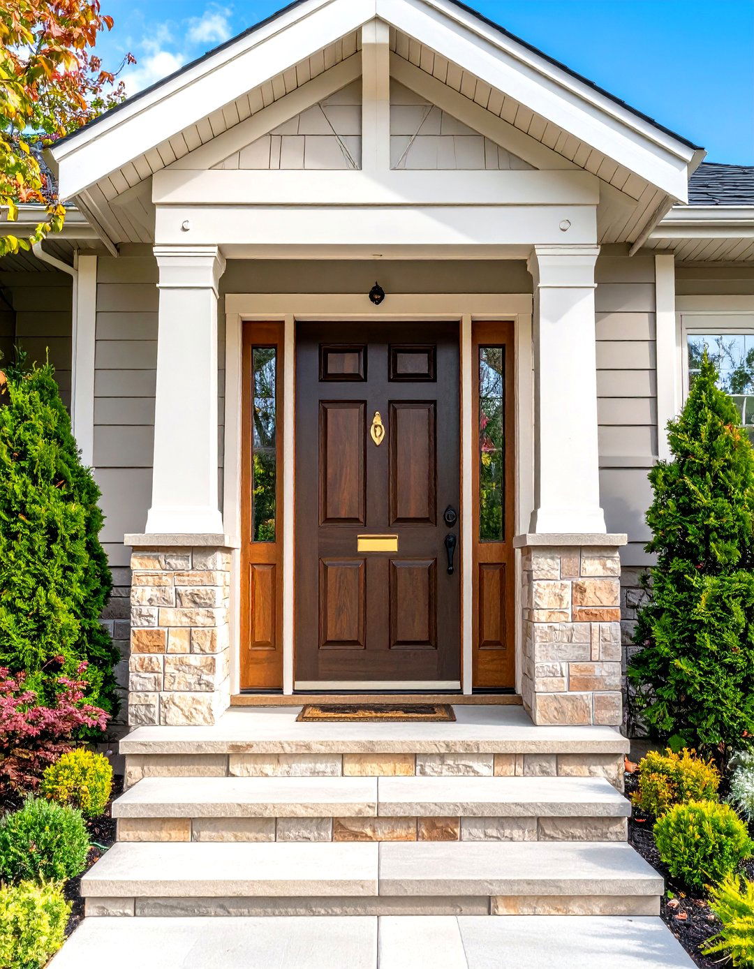 Keystone Centerpiece for Visual Focus - 25 exterior door trim ideas