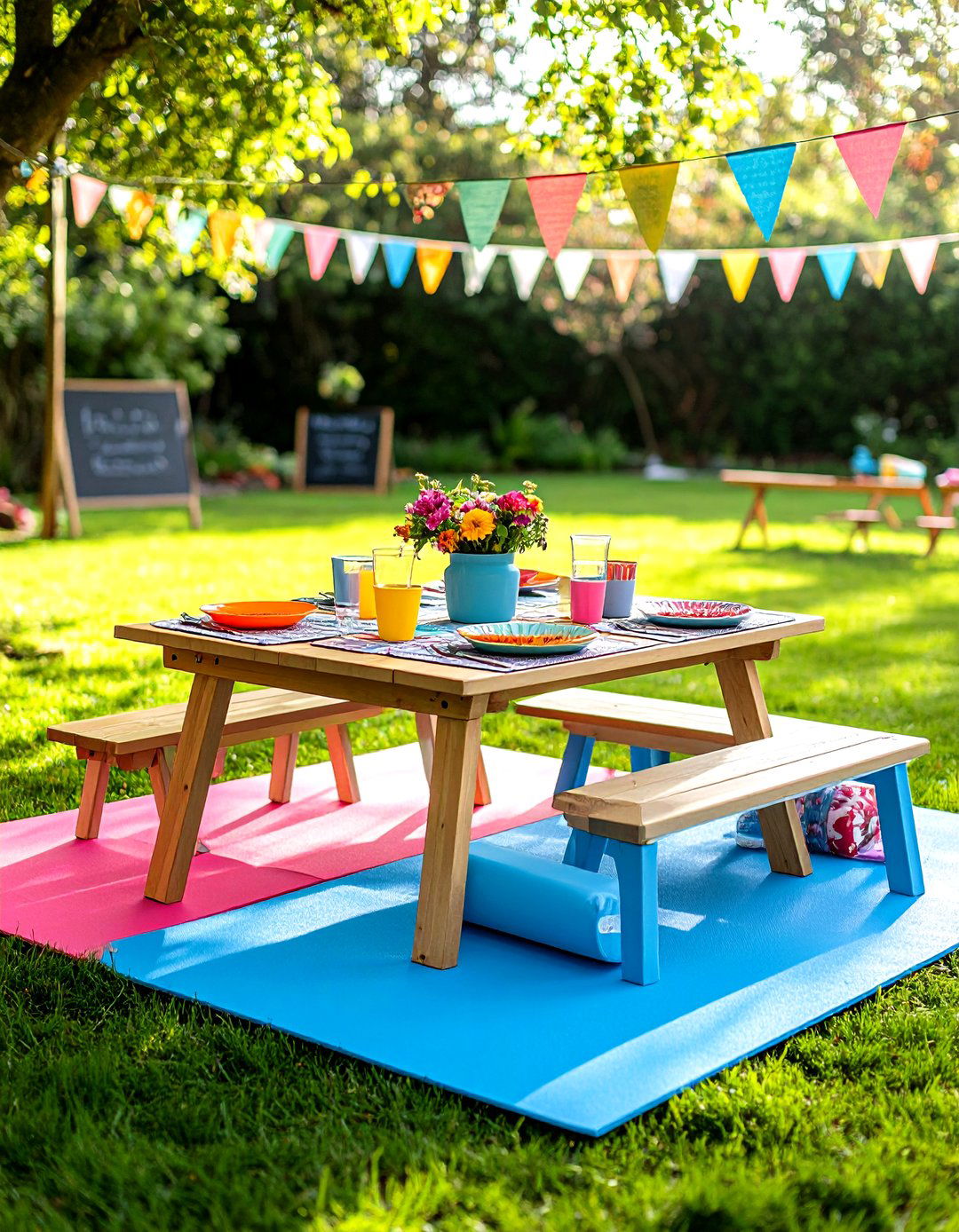 Kid Friendly Lawn Edge Dining Spot - 25 outdoor dining area ideas