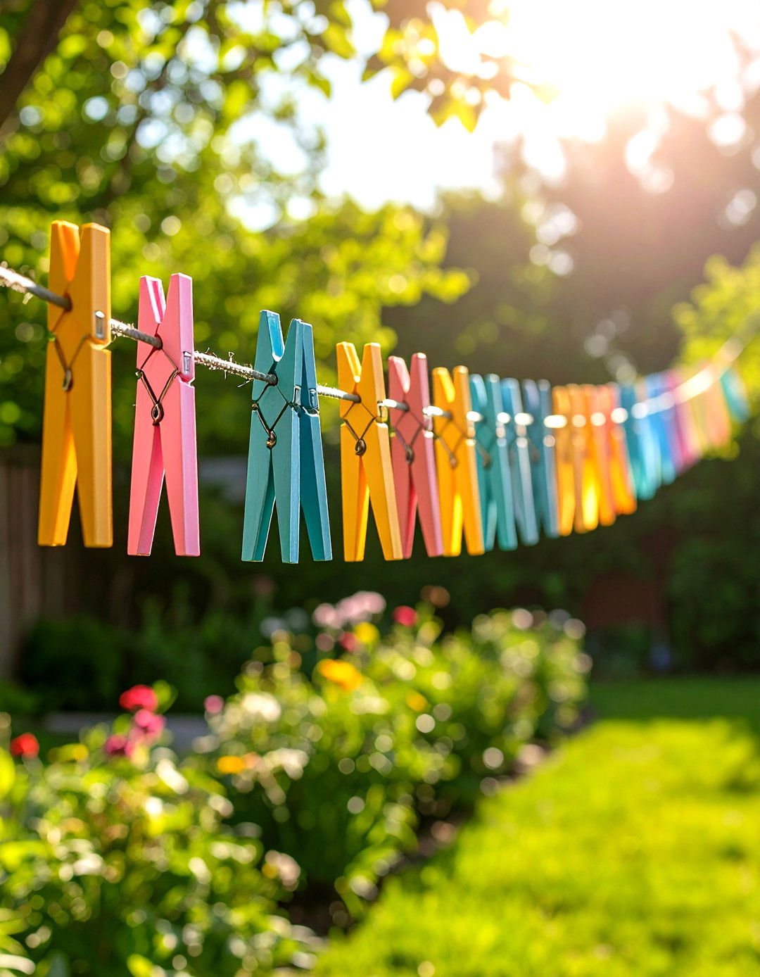 Kid Height Backyard Clothesline that Teaches Lifeskills - 25 outdoor clothesline ideas