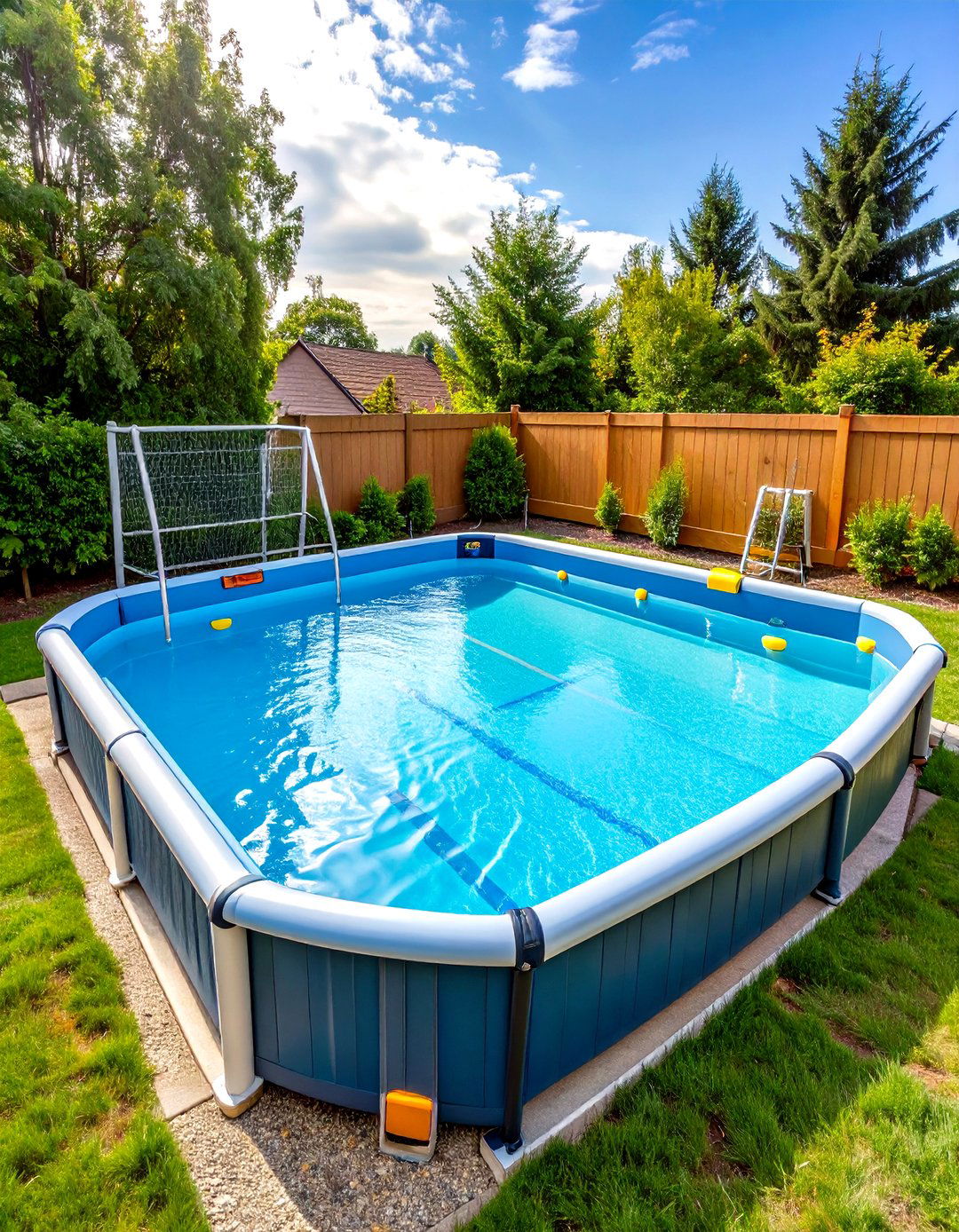 Kid Safe Shallow Entry Pool With Removable Fence - 25 above ground pool ideas
