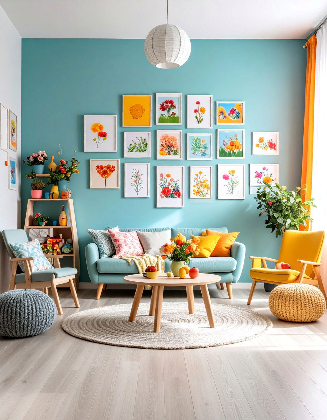 Kids Art Feature Family Picture Wall - 25 family picture wall ideas