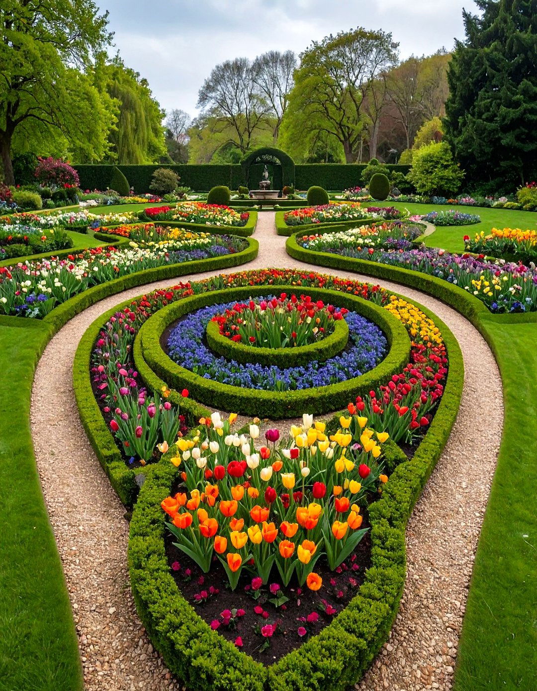 Knot Style Formal Flower Bed Pattern - 25 flower bed ideas