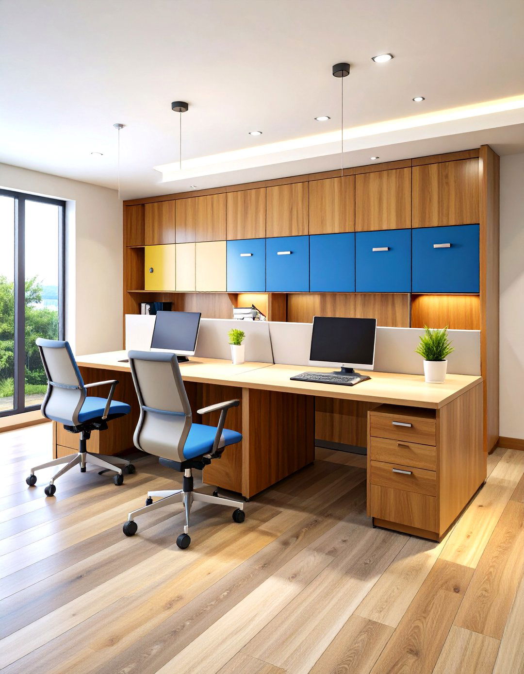 L Shaped Built In for Two in an Office Guest Room - 25 office guest room ideas
