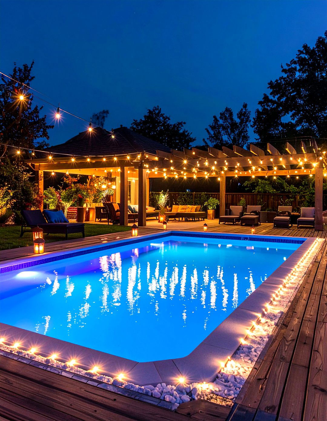 LED Illumination Extends Pool Fun After Dark - 25 above ground pool ideas