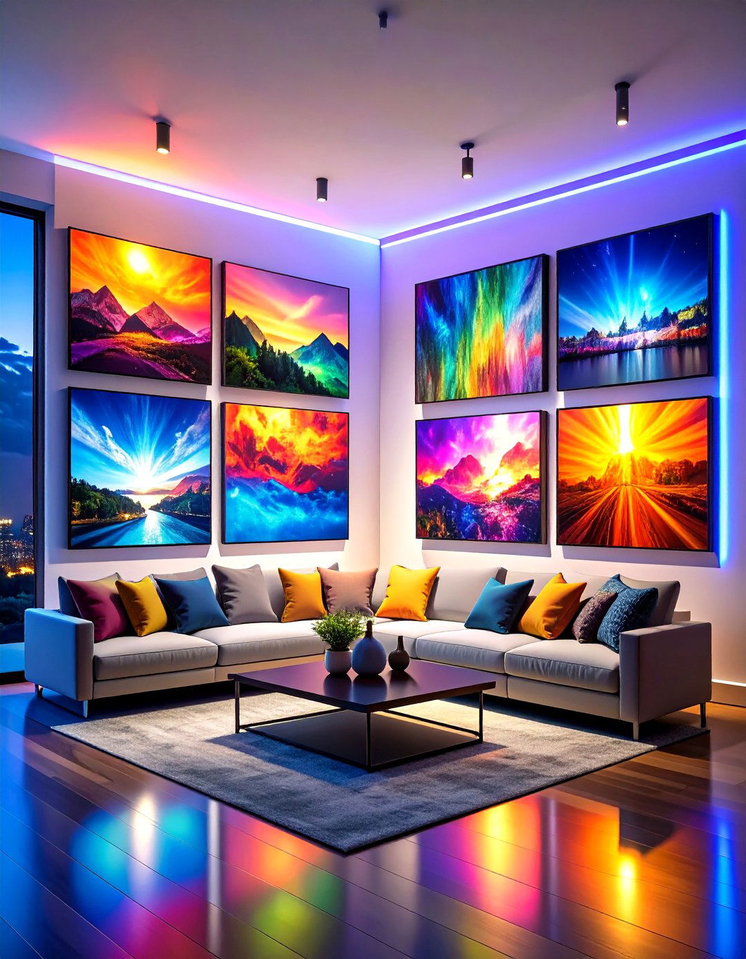 LED Lights Behind Wall Art for Floating Effect - 25 aesthetic room ideas with led lights
