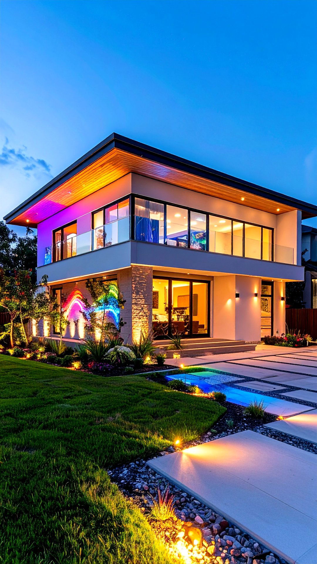 LED Pixel Panels Create a Dynamic House Exterior - 25 aesthetic house exterior ideas