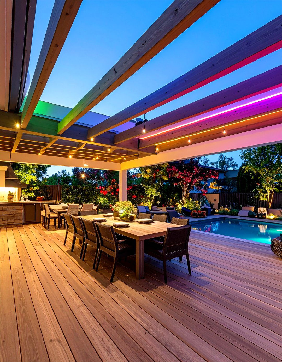 LED Strip Lit Patio Ceiling - 25 patio ceiling ideas