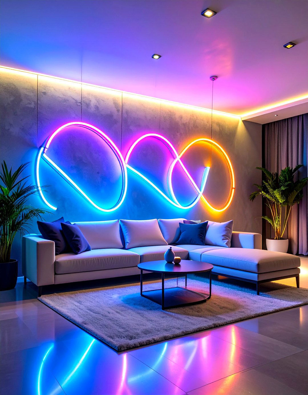 LED Tube Sculptures as Art Installations - 25 aesthetic room ideas with led lights