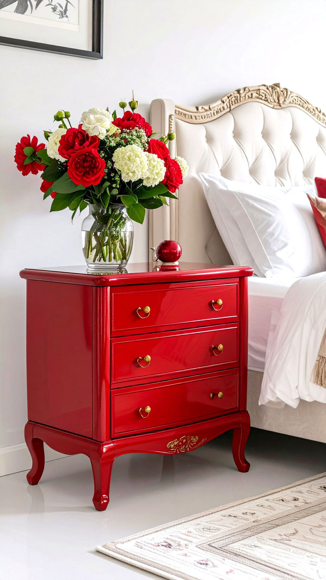Lacquer Red Feature Piece for Bold Asian Bedroom - 25 asian bedroom ideas