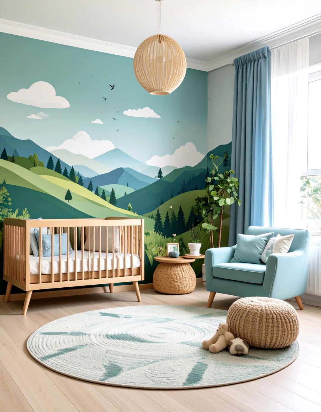 Landscape Mural Accent Wall - 25 nursery accent wall ideas