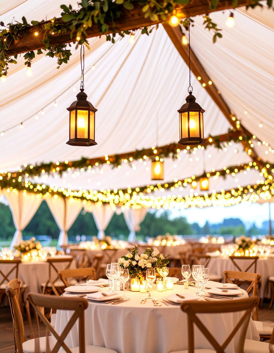 Lantern Lit Ceiling Canopy Fall Wedding Decor - 25 fall wedding décor ideas