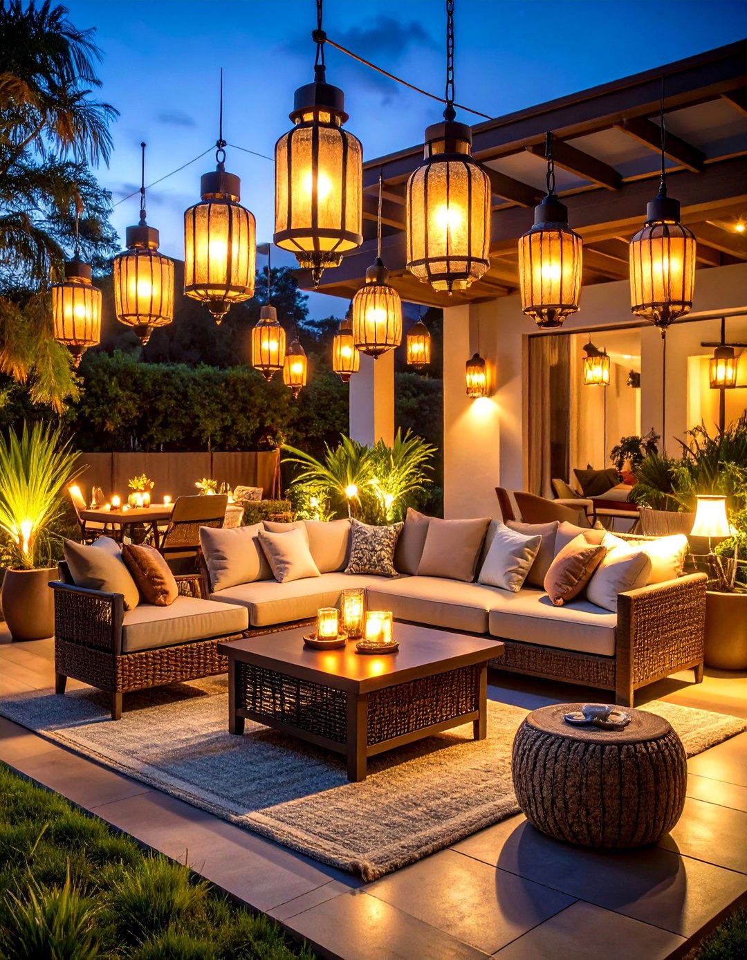 Lantern Lit Evening Entertainment Lanai - 25 lanai porch & patio designs