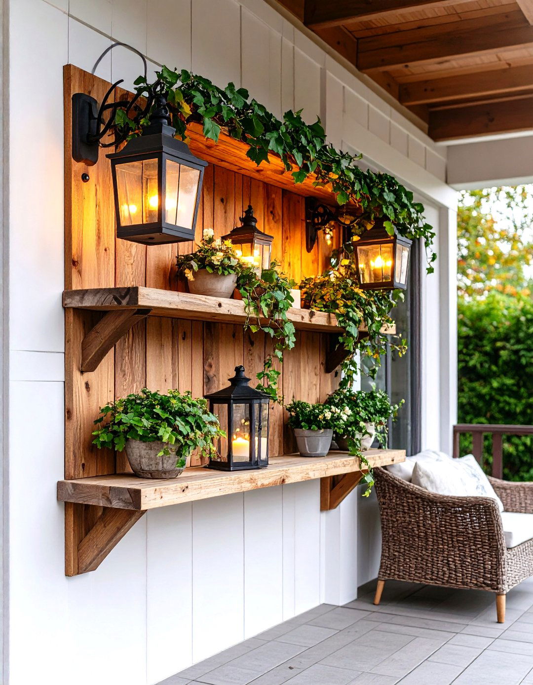 Lantern Shelf Outdoor Wall Decor Niche - 25 outdoor wall decor ideas