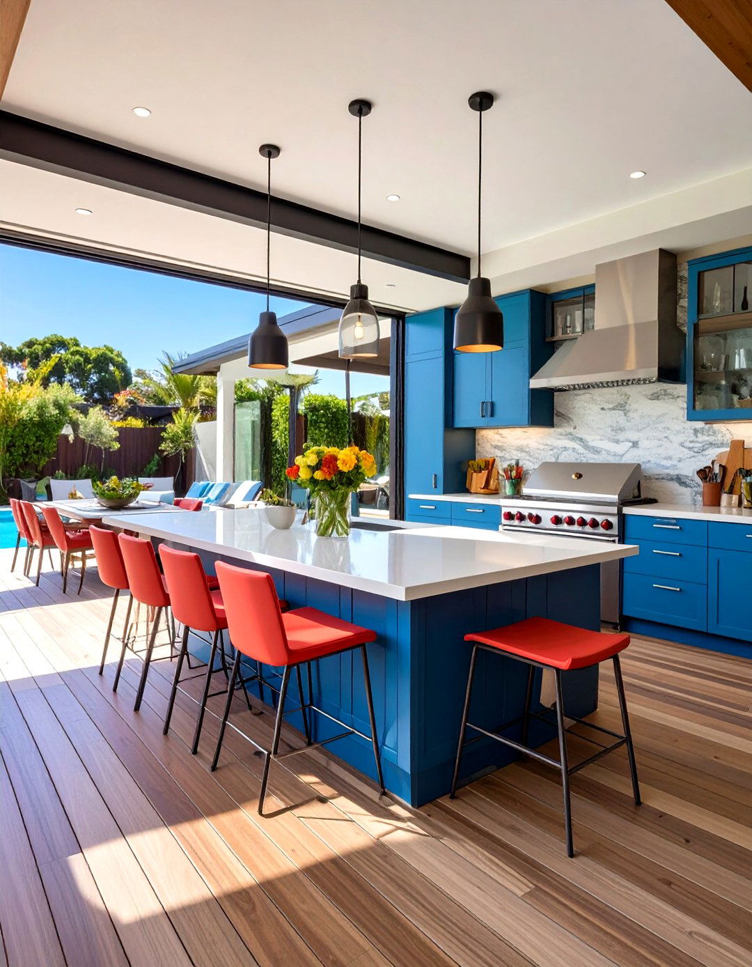 Large Format Porcelain Countertop for Seamless Style - 25 outdoor kitchen countertop ideas