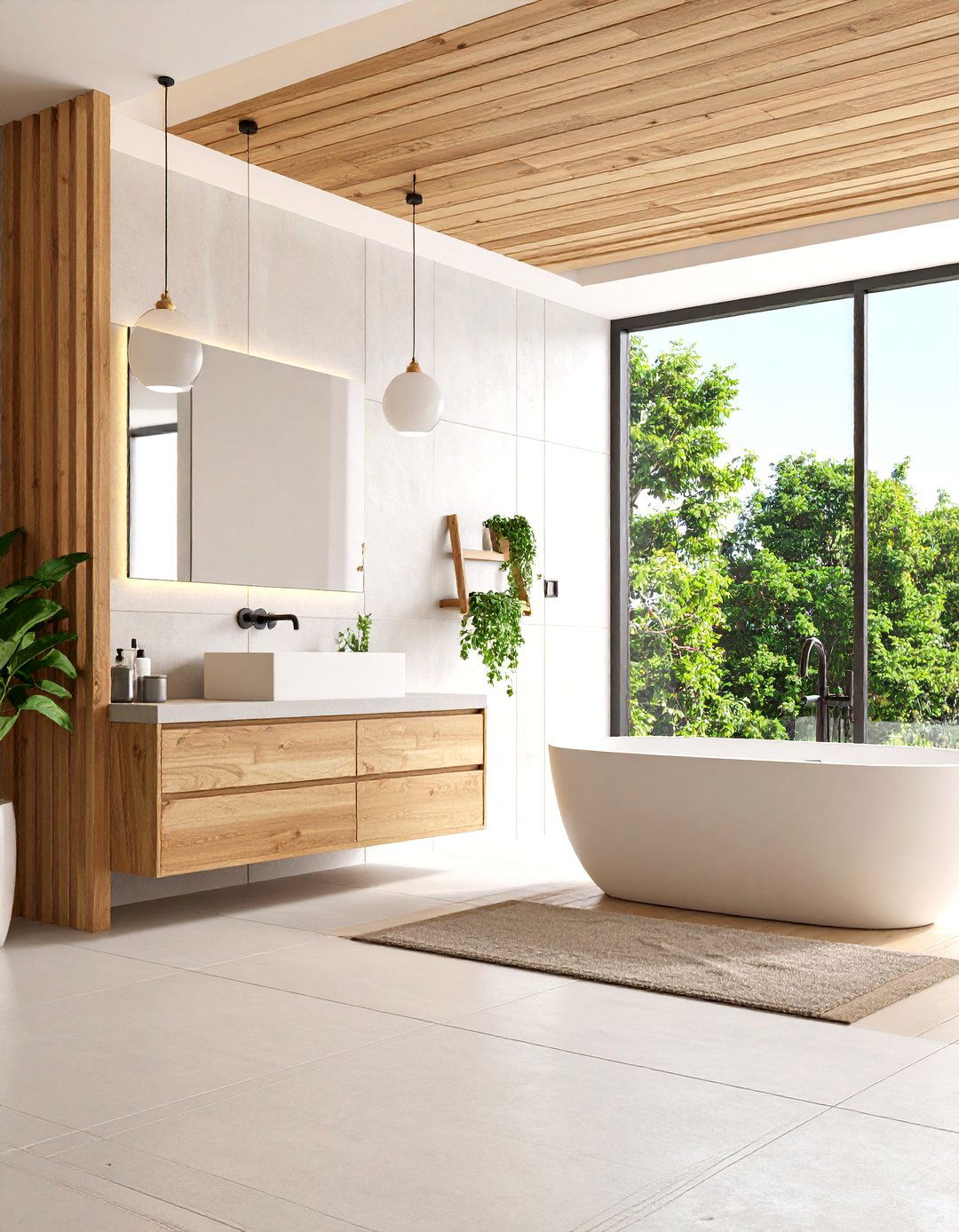Large Format Tiles Slash Grout Lines - 25 minimalist bathroom ideas