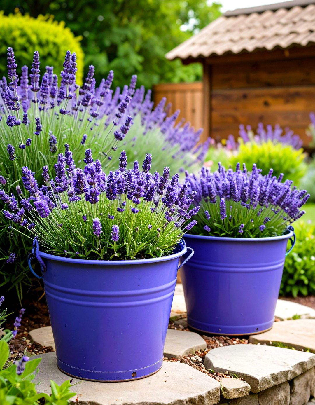 Lavender Fragrance Wishing Well Garden - 25 outdoor wishing well garden ideas