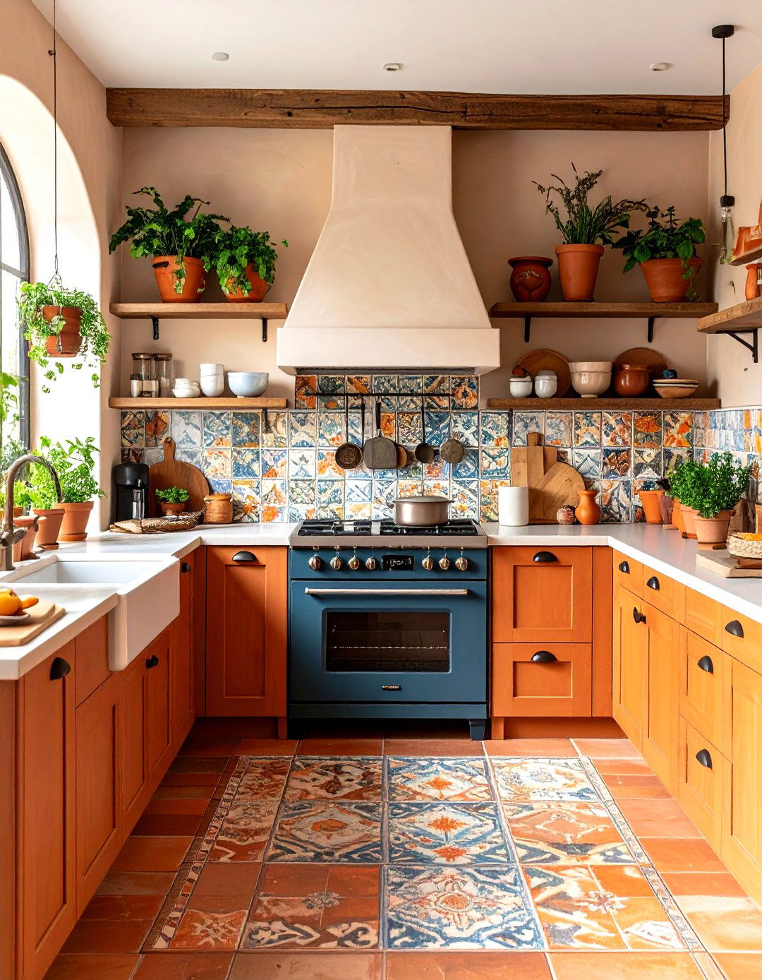 Lay Handcrafted Terracotta Tiles - 25 organic modern interior design ideas