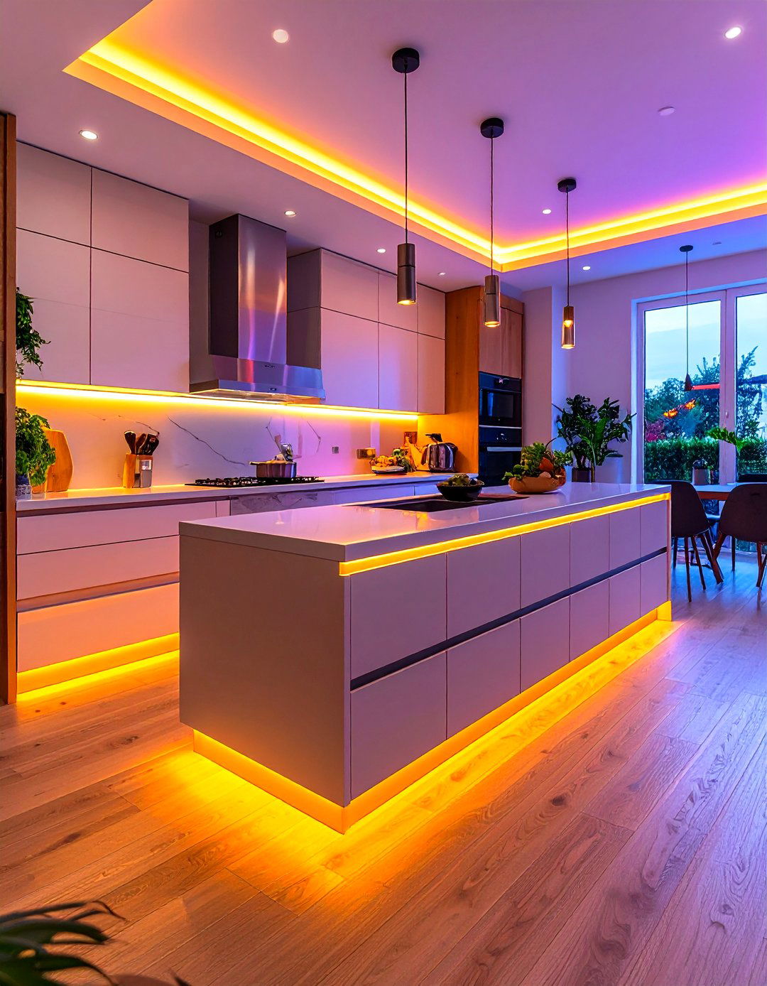 Layer LED Strip Lighting Under Cabinets - 25 parallel modular kitchen design ideas