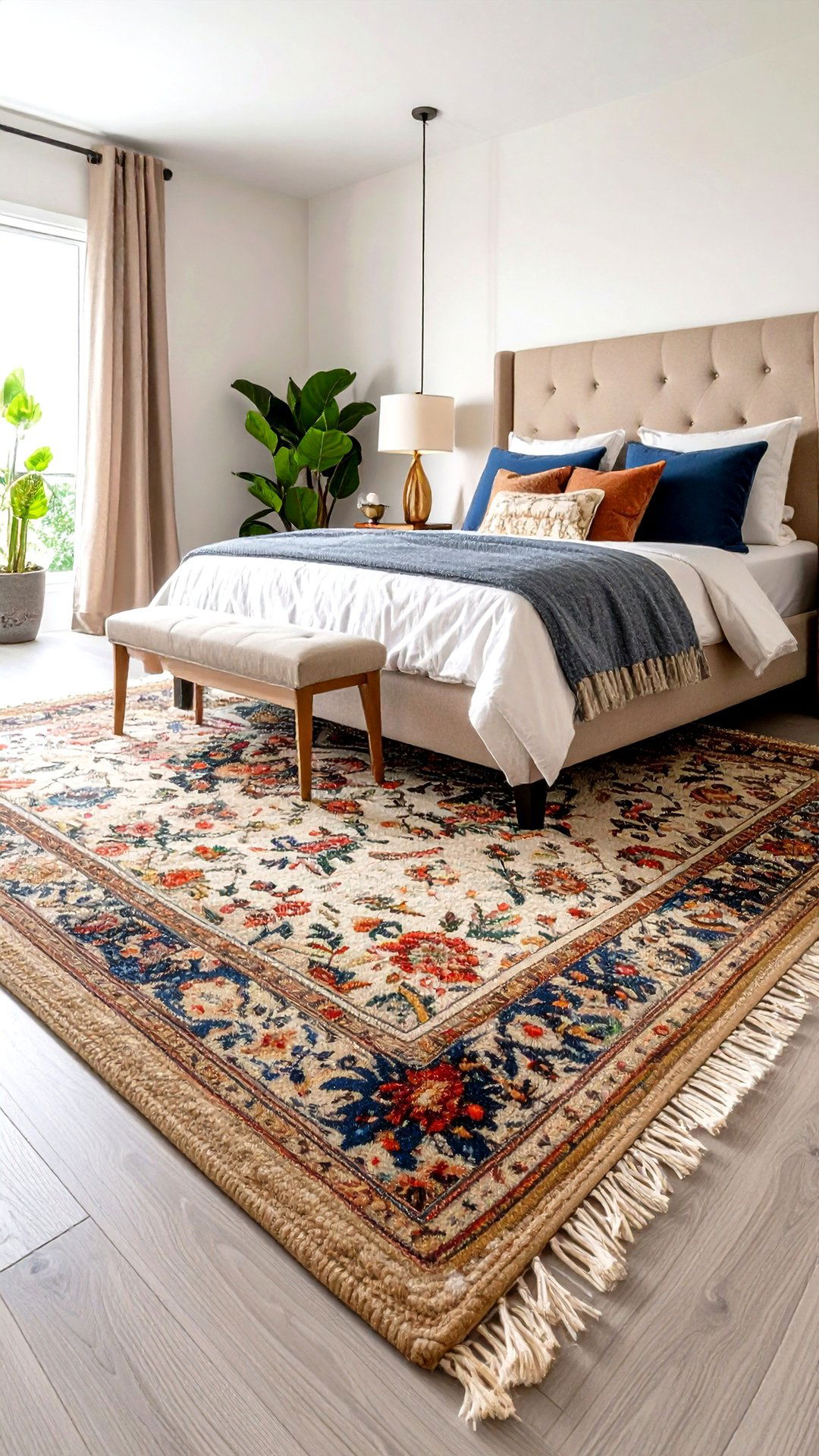 Layer Rugs for Depth and Protection - 25 grandmillennial style bedroom ideas