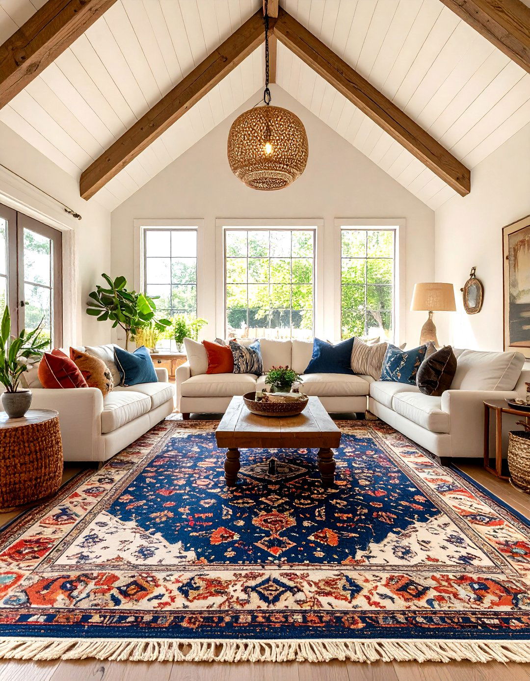 Layered Area Rugs To Define Zones