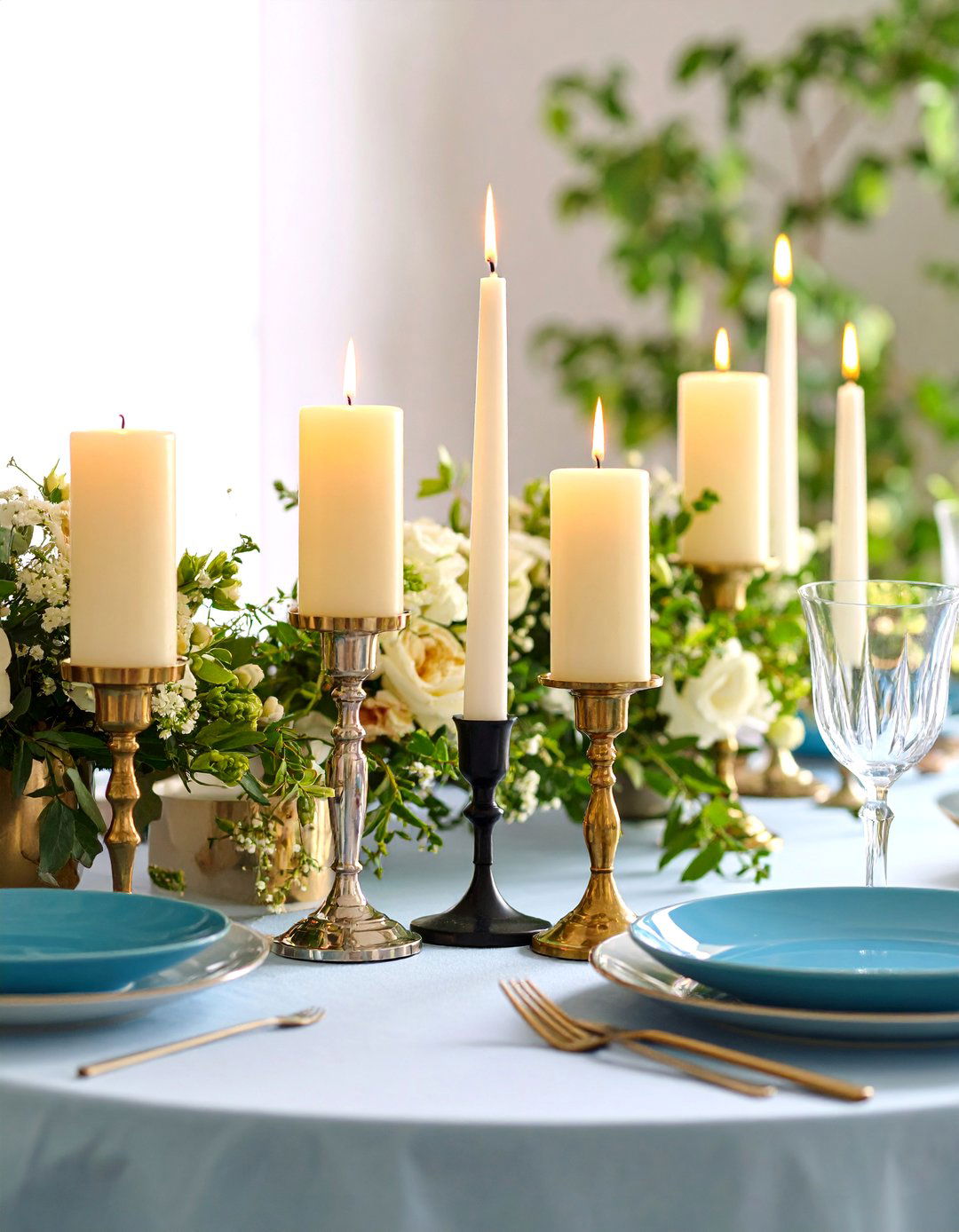 Layered Candlestick Arrangements for Dinner Elegance - 25 parisian dining room ideas