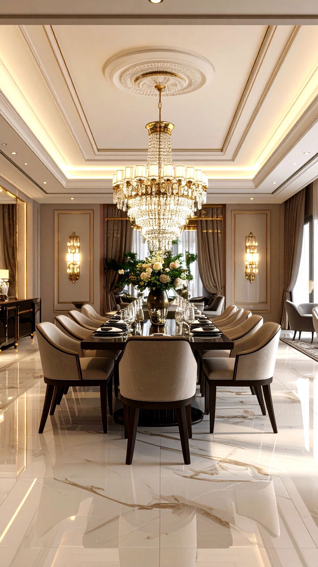 Layered Lighting Zones in an Art Deco Dining Room - 25 art deco dining room ideas