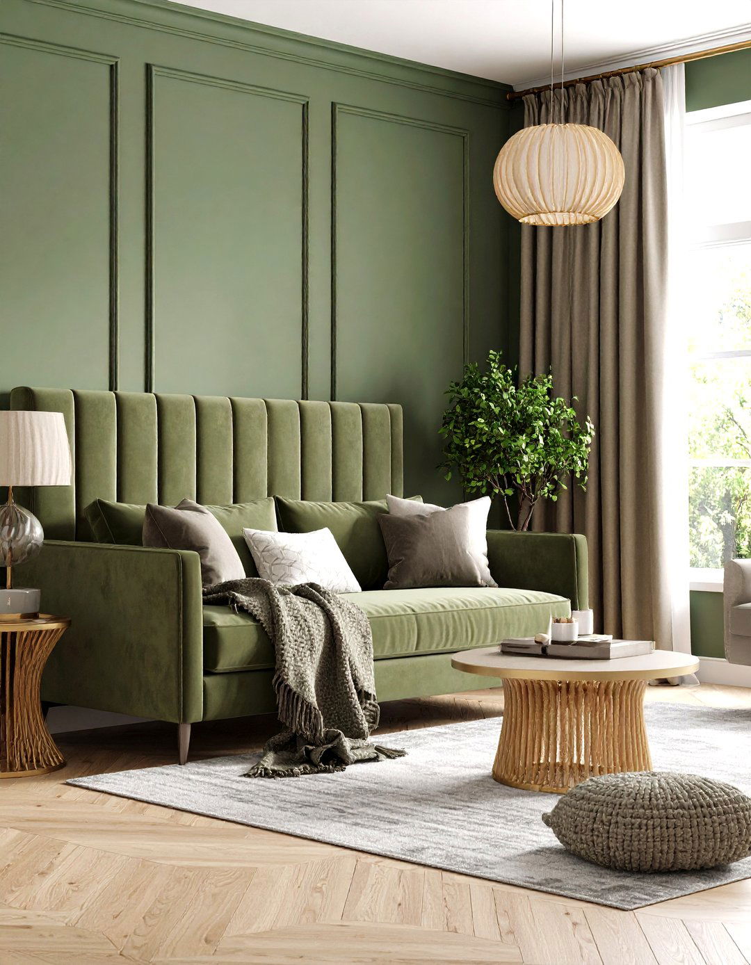 Layered Olive Green Textures - 25 olive green room ideas