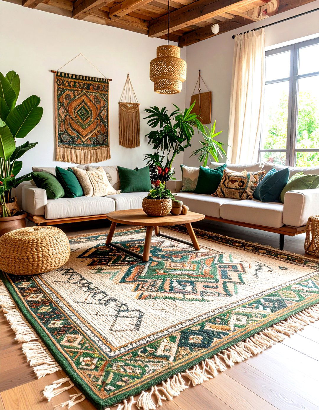 Layered Rugs With Olive Green Accents - 25 olive green room ideas