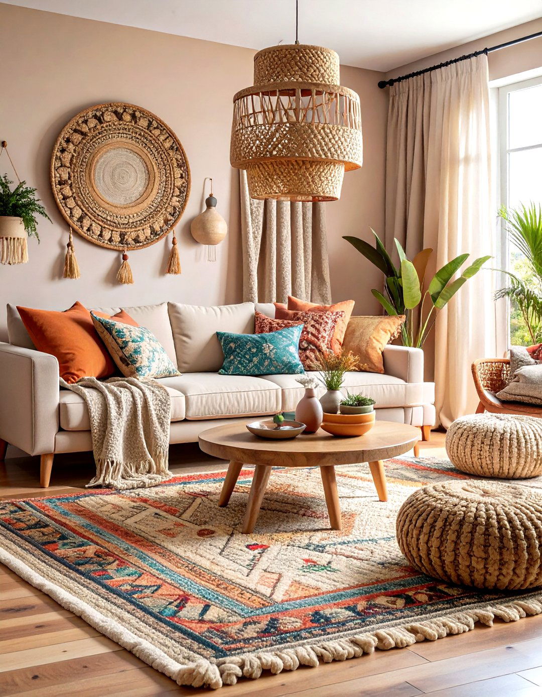Layering Textures Adds Instant Warmth to a Neutral Living Room - 25 neutral living room ideas