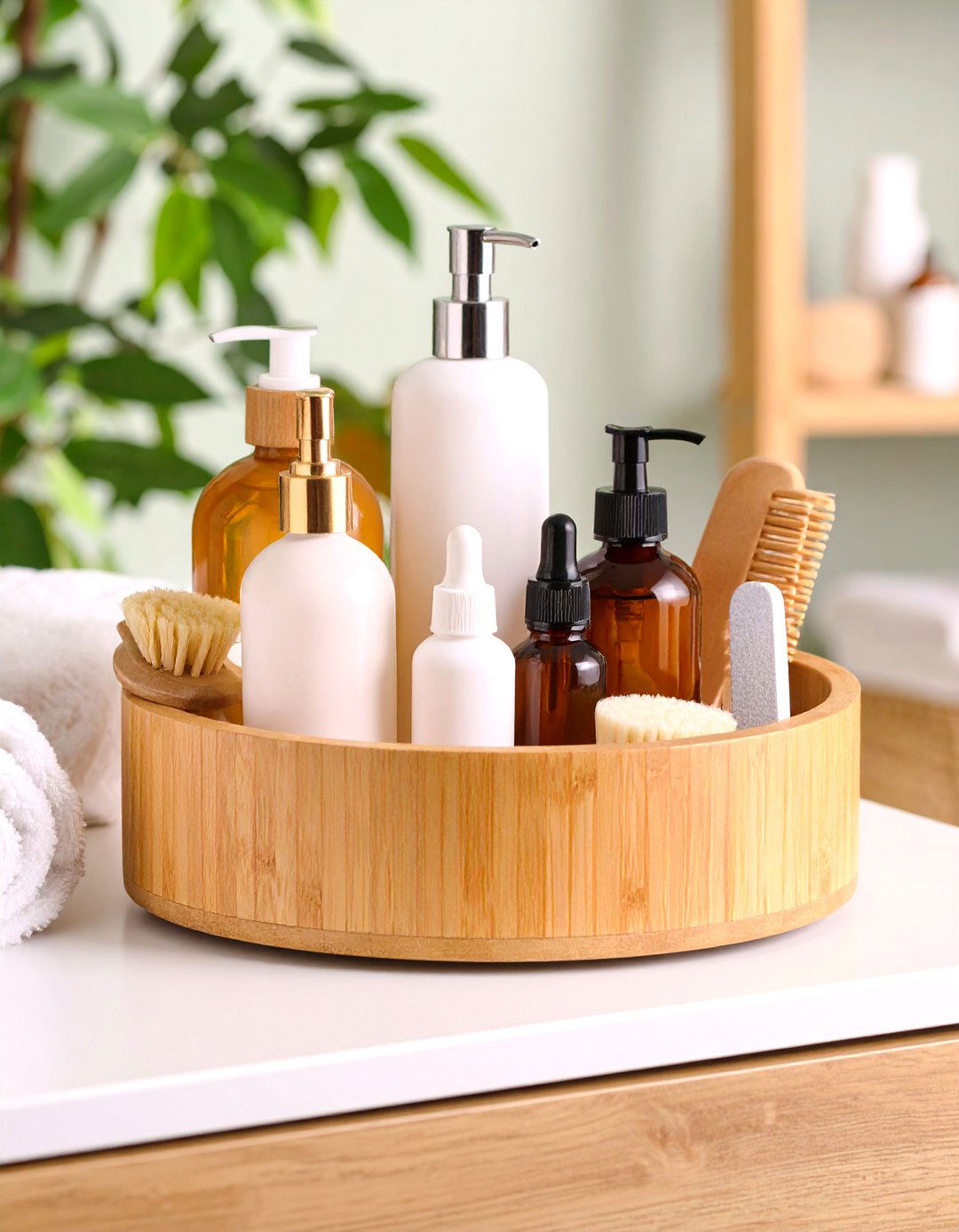 Lazy Susan for Toiletries - 25 nursery storage ideas