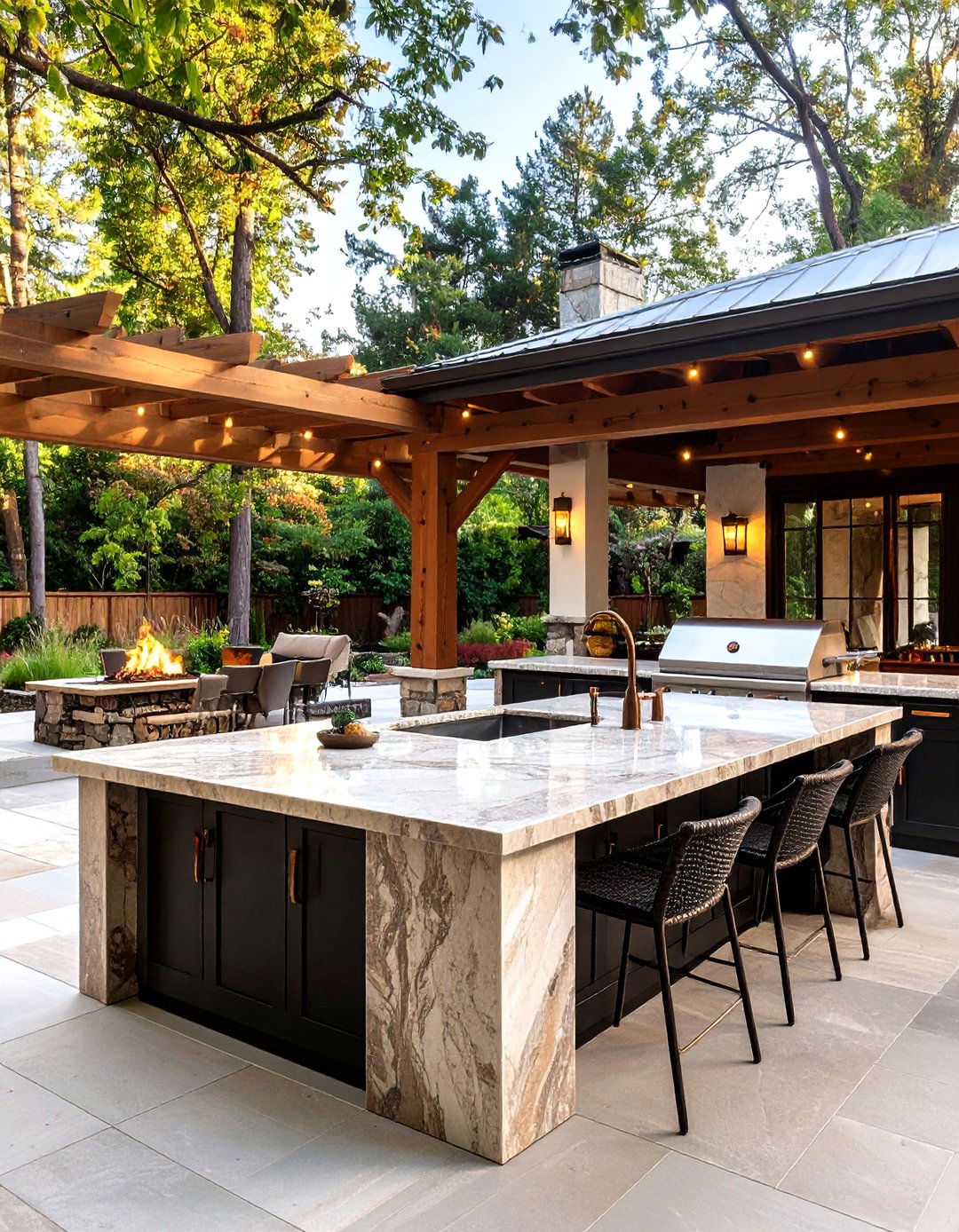 Leathered Granite Countertop with Organic Texture - 25 outdoor kitchen countertop ideas