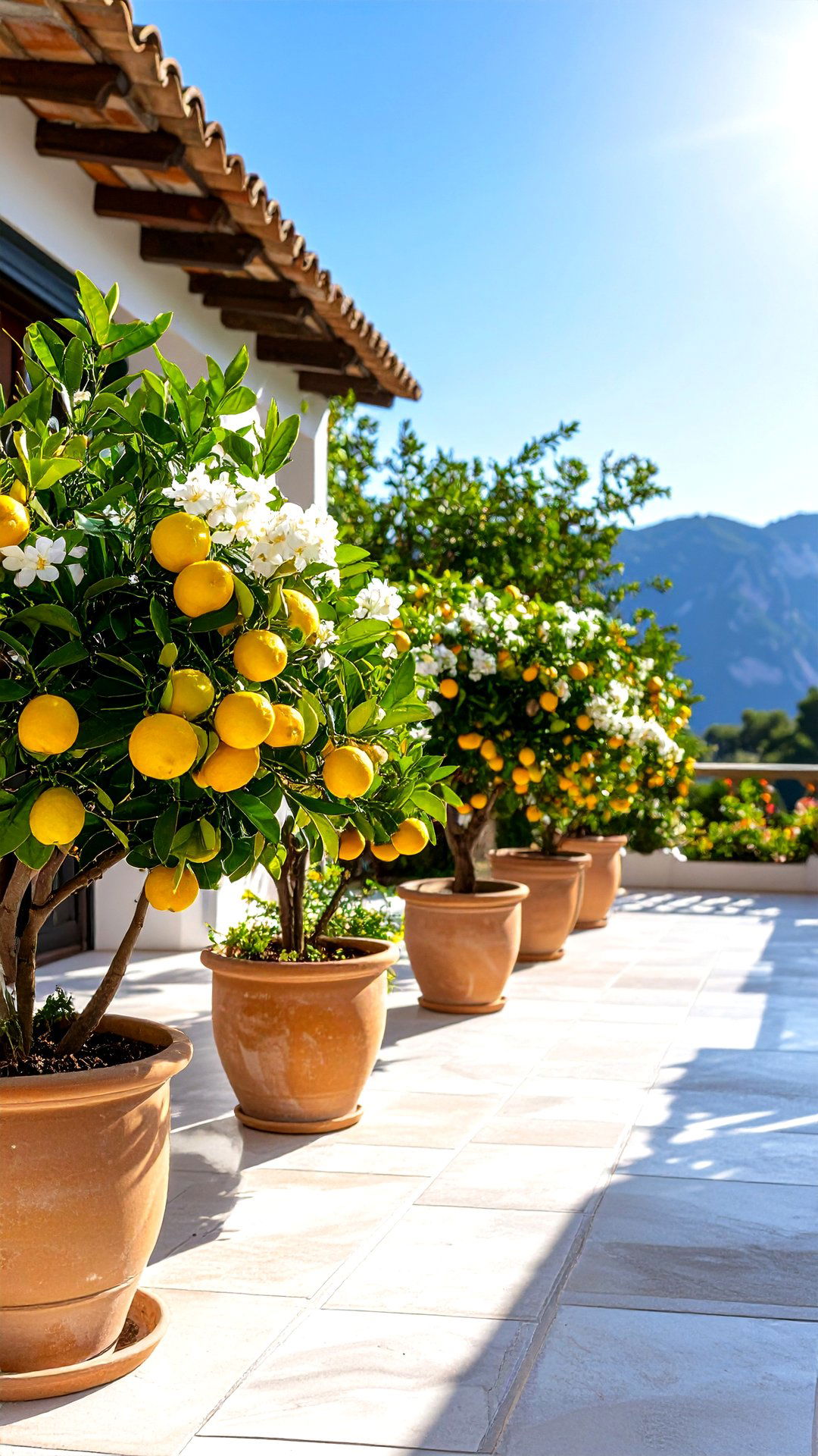 Lemon and Orange Patio Grove for Color and Scent - 25 greek garden ideas