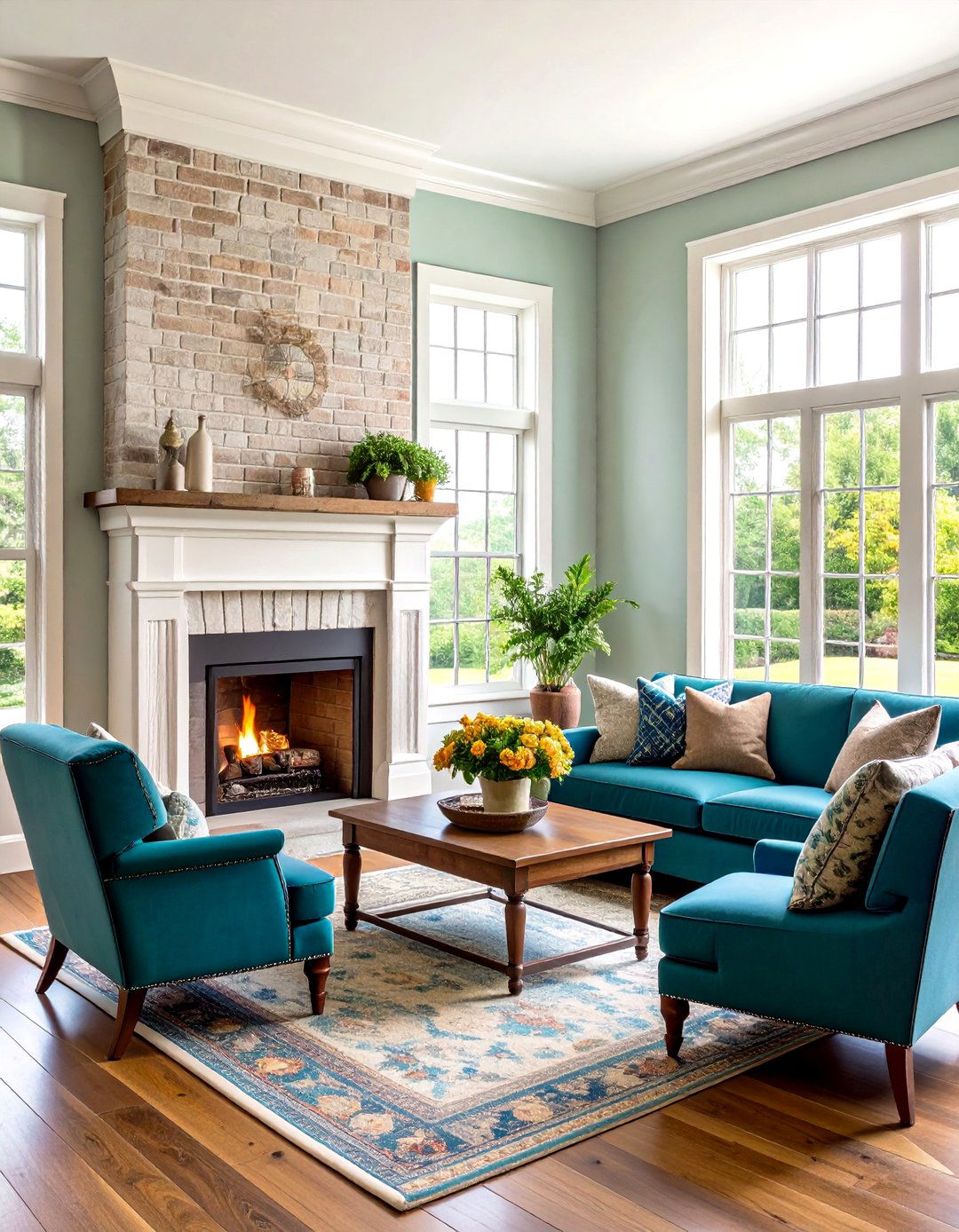 Limewash Finish Painted Brick Fireplace - 25 painted brick fireplace ideas