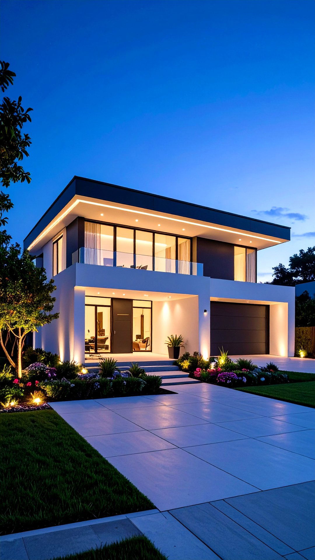 Linear LED Wash Lighting - 25 minimalist house exterior ideas