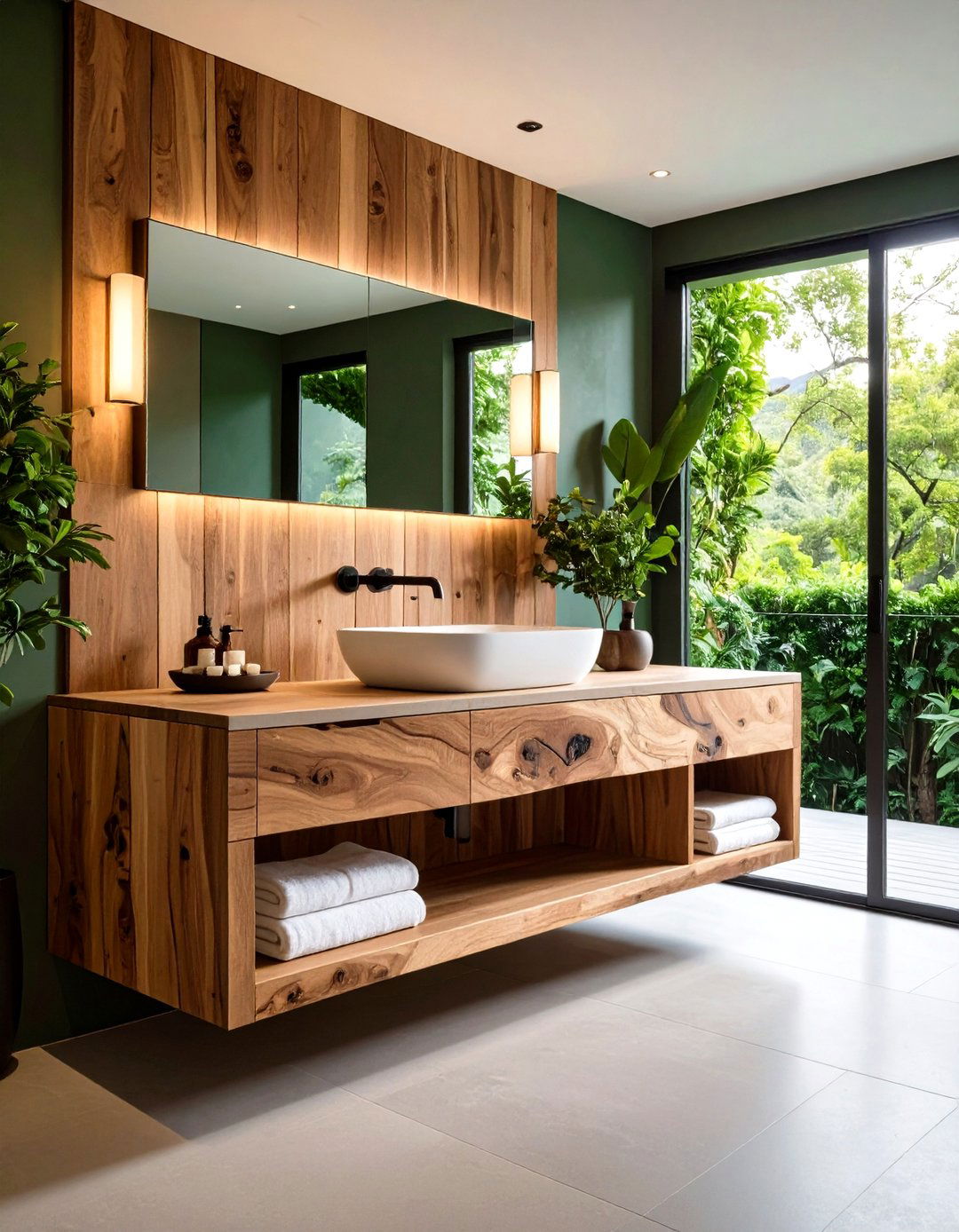 Live Edge Wood Bathroom Vanity Celebrates Organic Lines - 25 Wood Bathroom Vanity Ideas