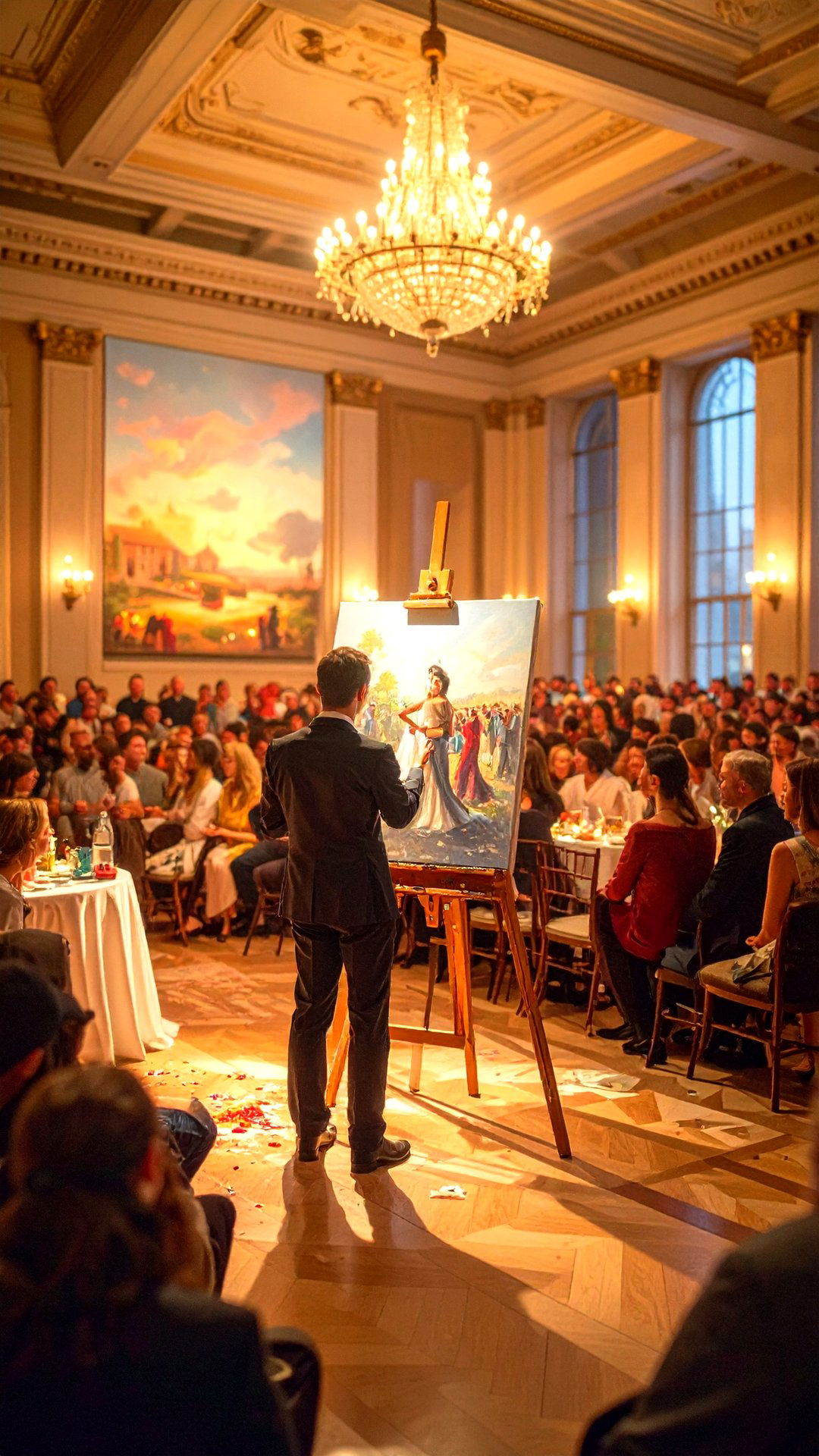 Live Wedding Painter Capturing First Dance - 25 classic wedding ideas