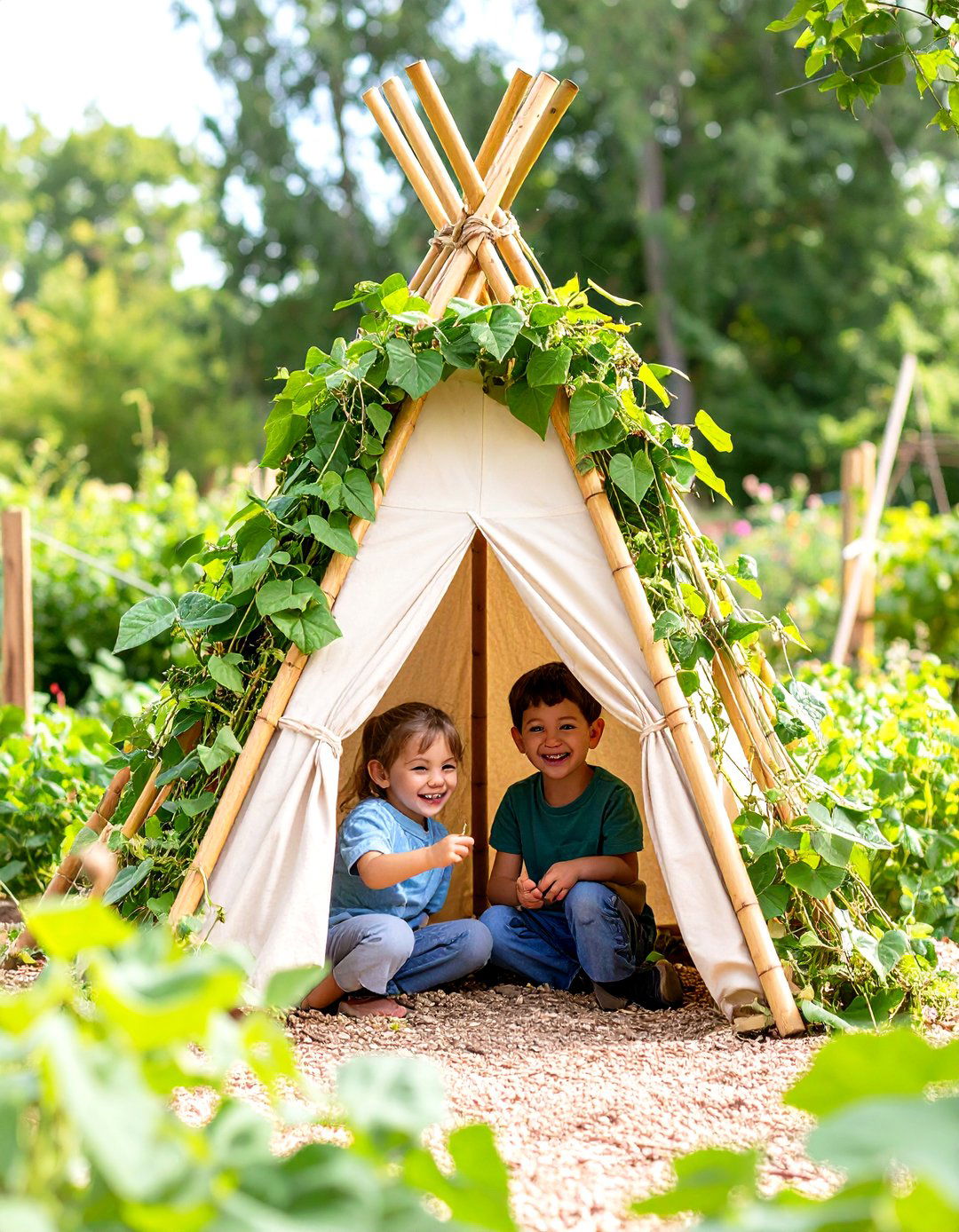 Living Bean Teepee Hideout - 25 nursery garden ideas