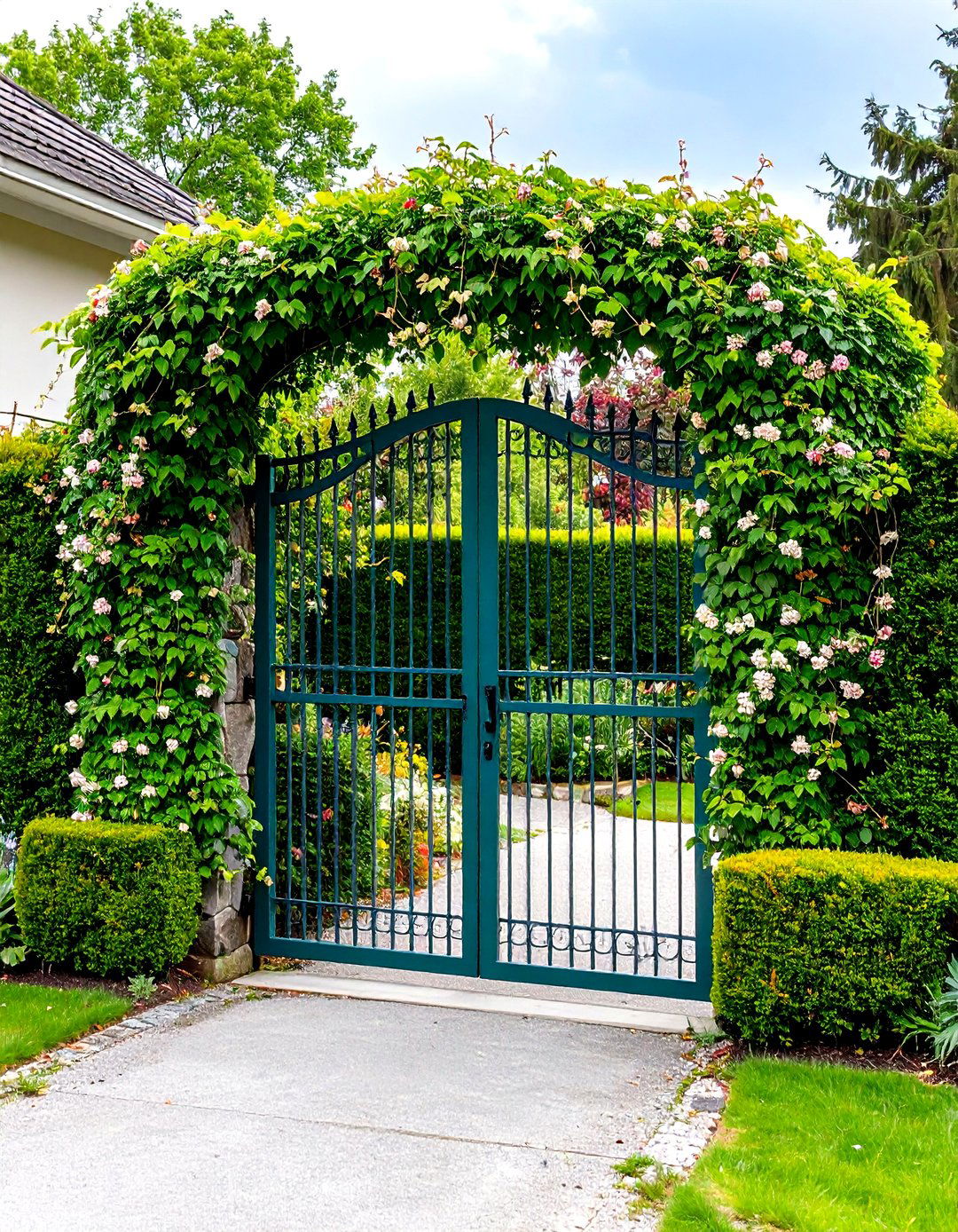 Living Green Fence Gate With Climbing Vines - 25 Fence Gate Ideas