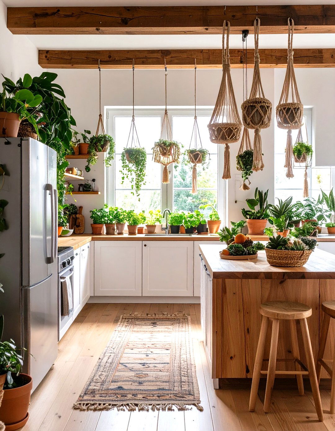 Living Plant Displays Revitalize a Boho Kitchen - 25 boho kitchen ideas
