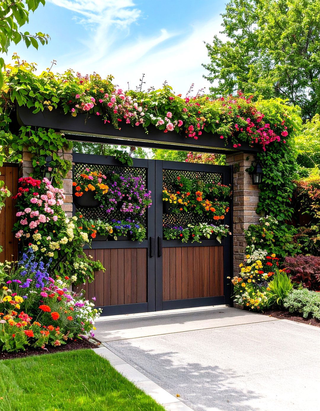 Living Wall Driveway Gate With Built In Planters - 25 driveway gate ideas