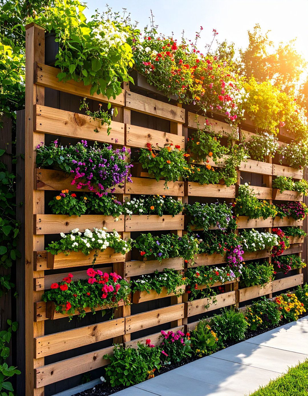 Living Wall Pallet Fence with Vines - 25 pallet fence ideas