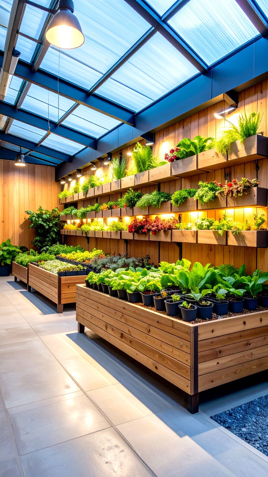 Living Wall Planters Inside a Corner Greenhouse - 25 corner greenhouse ideas