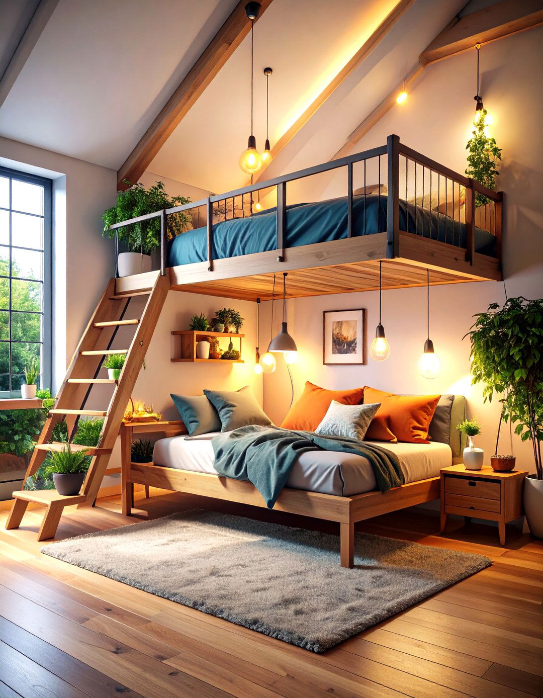 Loft Daybed Combo Carves Work Zone Below - 25 daybed ideas for small spaces