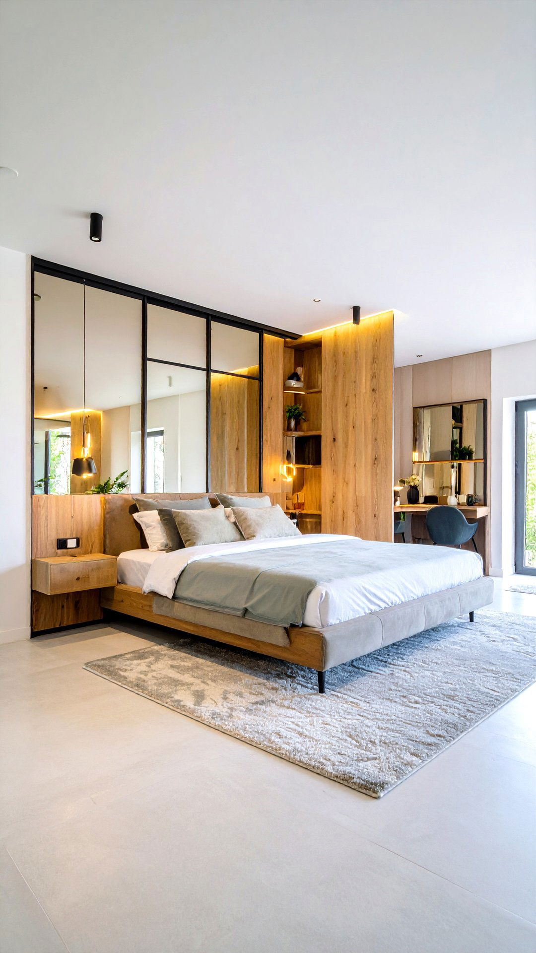 Long Narrow Bedroom Layout With Built In Wall Storage - 25 bedroom layout ideas