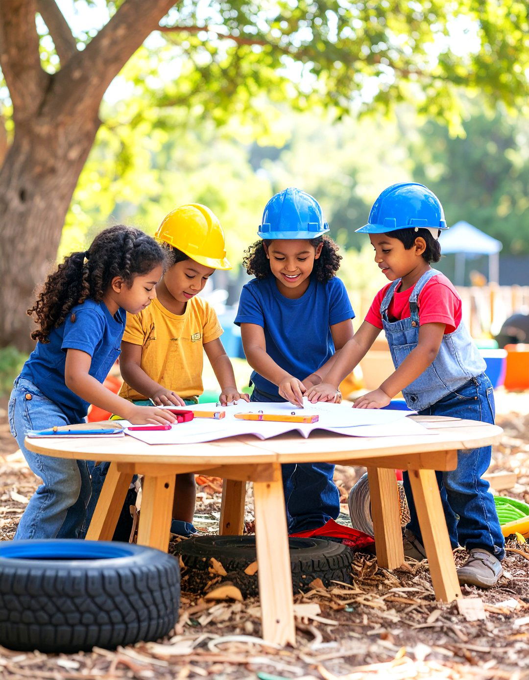 Loose Parts Construction Zone - 25 eyfs outdoor area ideas