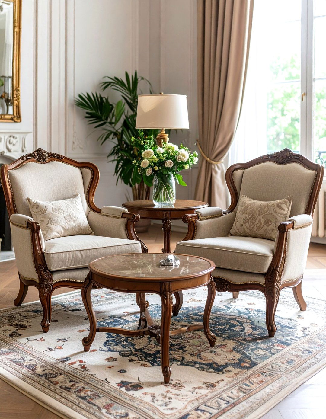 Louis Style Armchairs Offer Sculptural Seating - 25 parisian-style living room ideas